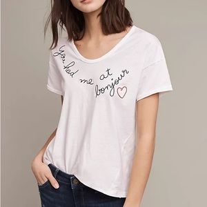 Anthropologie you had me at bonjour tee